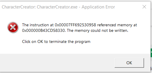 bonecraft error allocating memory