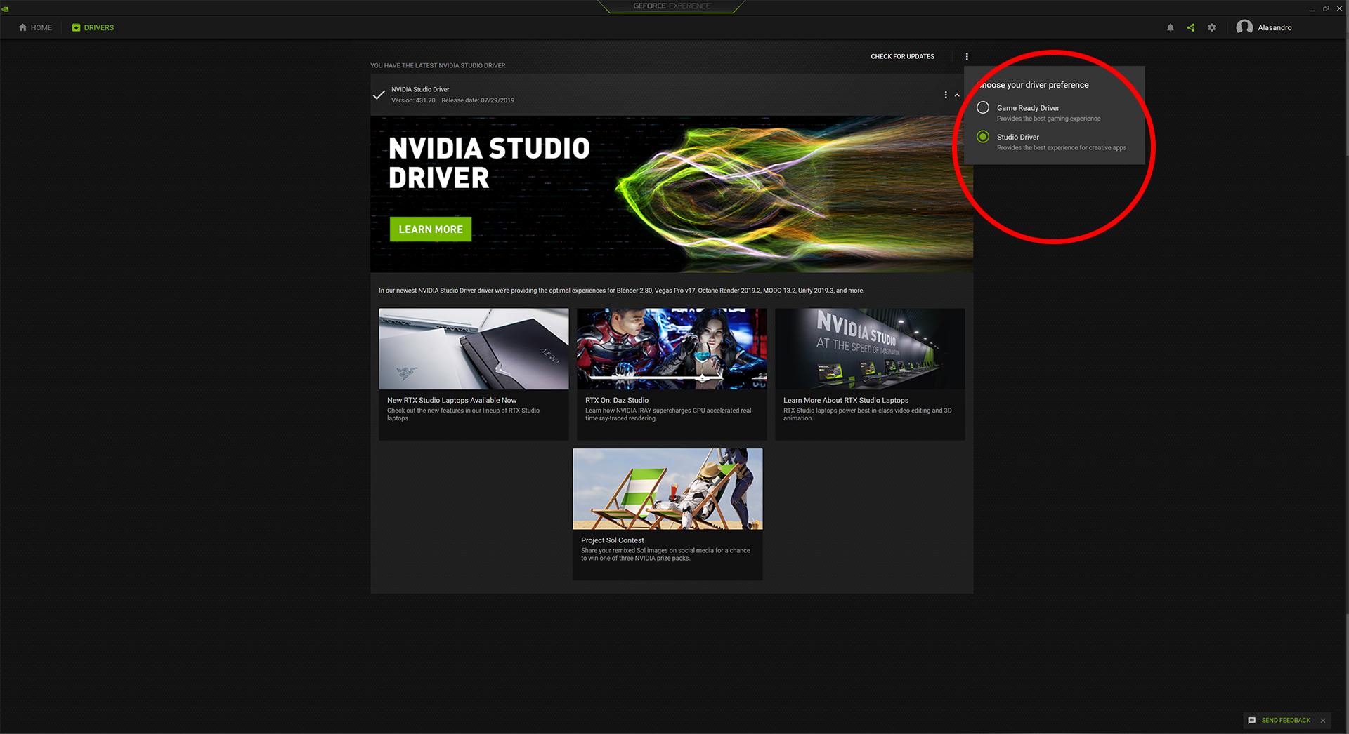 nvidia studio driver download