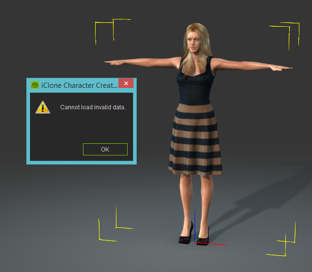 character creator iclone cannot load invalid data