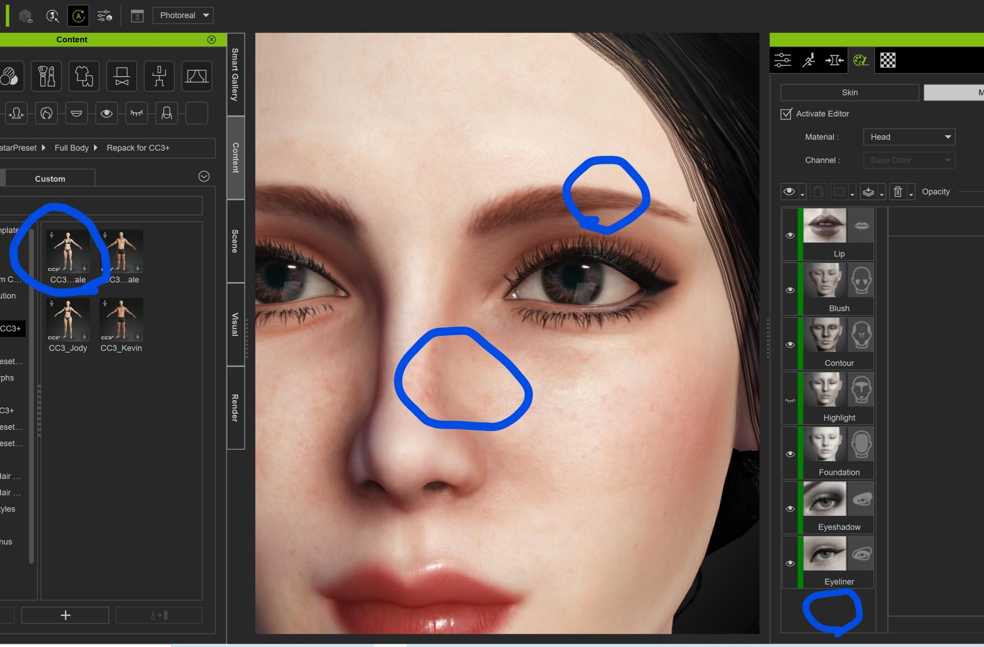 headshot plugin for character creator 3.4