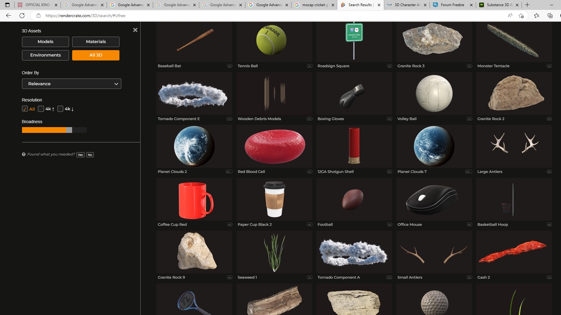 Adobe Substance 3D And Rendercrate Have Free 3D Items