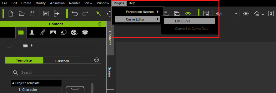 Curve editor. Curve Editor ICLONE 7.9.